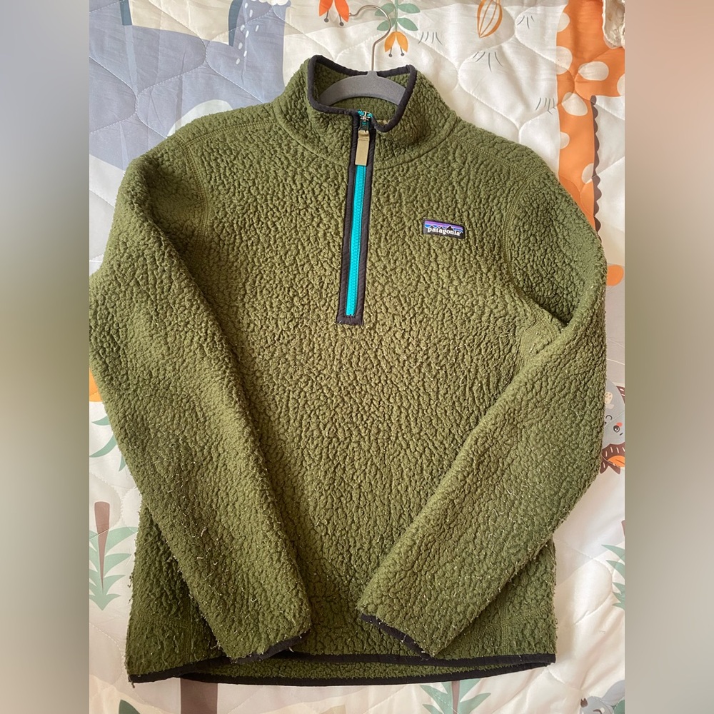 Patagonia retro pile 1/4 zip fleece, size small